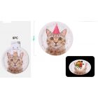 PIATTINI TEMA GATTO 18CM PZ.8