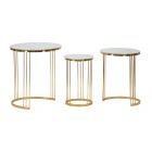 TAVOLINETTI SET 3PZ BIANCO E ORO 47X55-37X50-28X45CM