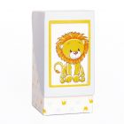 SCATOLINA PORTACONFETTI LEONE CELESTE 20PZ