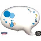 PALLONCINO MYLAR SUPERSHAPE NUVOLETTA NASCITA CELESTE PERSONALIZZABILE
