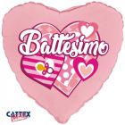 PALLONCINI MYLAR BATTESIMO CUORI ROSA 18”