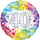 PALLONCINO MYLAR 40TH BIRTHDAY COLORFUL