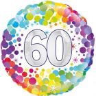 PALLONCINO MYLAR 60TH BIRTHDAY COLORFUL