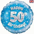 PALLONCINO MYLAR 50TH BIRTHDAY BLUE