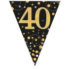 FESTONE BANDIERINE 40TH BLACK & GOLD