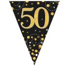 FESTONE BANDIERINE 50TH BLACK & GOLD