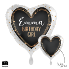 PALLONCINO DF MYLAR PERSONALIZZABILE CUORE NERO