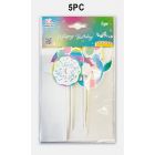 DECORAZIONI PER TORTE COLORI ARCOBALENO 5PZ  BP0034