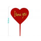 CAKE TOPPER CUORE ROSSO 17CM  BW0034 LV