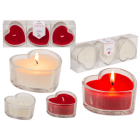 CANDELA IN VASO DI VETRO A FORMA DI CUORE  7,5 x 7,5cm 100227 LV