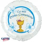 PALLONCINO MYLAR 18" PRIMA COMUNIONE BLU