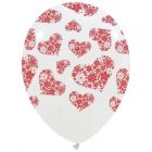 PALLONCINI LATTICE 12" CUORI DI FIORI ROSSI PZ.100 LV