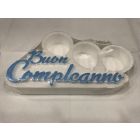 POLISTIROLO DF BUON COMPLEANNO CELESTE PORTACONFETTI