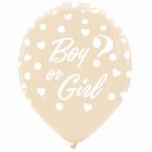 PALLONCINI LATTICE 12" GENDER BOY OR GIRL CHAMPAGNE WHITE PZ.100