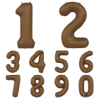 NUMERI MYLAR 34"/86CM MATTE CHOCOLATE BROWN