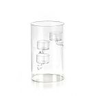 CILINDRO IN VETRO CON PORTA TEA LIGHT D.12CM H 30CM