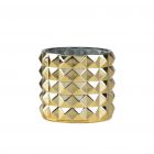 PORTA CANDELA SFACCETTATO D9 H9 VETRO ORO