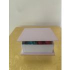 SCATOLINA PORTACONFETTI QUADRATA BICOLOR ROSA CON DIVISORI 10x10CM