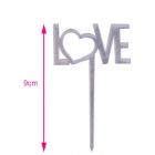 CAKE TOPPER LOVE ARGENTO 9CM DC0372 LV