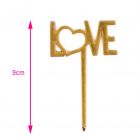 CAKE TOPPER LOVE ORO PZ 4 9CM   DC0373 LV