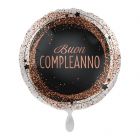 PALLONCINO DF MYLAR BUON COMPLEANNO ROSE GOLD & BLACK