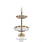 ALZATINA IN FERRO ORO DUE PIANI SPECCHIATA 