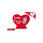 PORTAFOTO A CUORE ROSSO 17X5X15CM  LV
