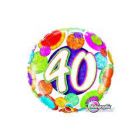 PALLONCINI MYLAR 40anni MULTICOLOR 18inch.
