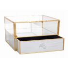 CASSETTA SPECCHIATA ORO 20X12cm  H15,3cm.