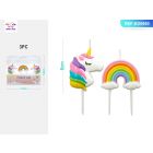 CANDELINE UNICORNO ARCOBALENO PZ.3 ED0660
