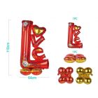 SET PALLONCINO MYLAR LOVE ROSSO/ORO 110cm FB1661 LV
