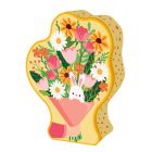 SCATOLA FLOWER BOUQUET GIALLA CON BISCOTTI COOKIES