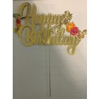 CAKE TOPPER ORO  HAPPY BIRTHDAY 