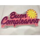 POLISTIROLO DF BUON COMPLEANNO FUCSIA E ROSA