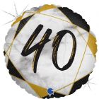 PALLONCINO MYLAR 40TH MARBLE BLACK