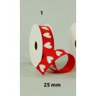 NASTRO DECORATIVO CON CUORI BIANCHI 25X20MM LV