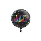 MYLAR HAPPY BIRTHDAY NERO E FLUO 18inch.