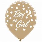 PALLONCINI LATTICE 12" GENDER BOY OR GIRL GRIGIO CONCHIGLIA WHITE PZ.100