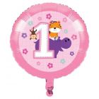PALLONCINO MYLAR 1° COMPLEANNO ROSA