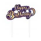 CAKE TOPPER PLEX HAPPY BIRTHDAY BLU ORO DF