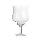 AMPOLLA IN VETRO TRASPARENTE PORTA CANDELA CON STELO D.13CM H 25CM