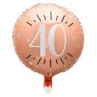 FOIL 40 ANNI ROSA GOLD 18"