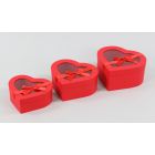 SET 3 SCATOLE CUORE TRASPARENTI ROSSO LV