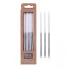 CANDELINE STELO BIANCO/ARGENTO GLITTER PZ.16