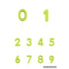 CANDELINA NUMERICA VERDE LIME LACCATA