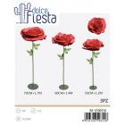 FIORI GIGANTI ROSSI DA TERRA SET DA 3PZ.