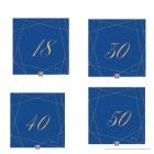 TOVAGLIOLI 33X33CM BIRTHDAY BLUE GOLD