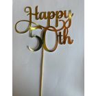 CAKE TOPPER HAPPY 50TH GOLD