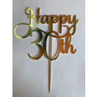 CAKE TOPPER HAPPY 30TH GOLD