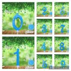 CANDELINA NUMERICA BLU GLITTER 7CM